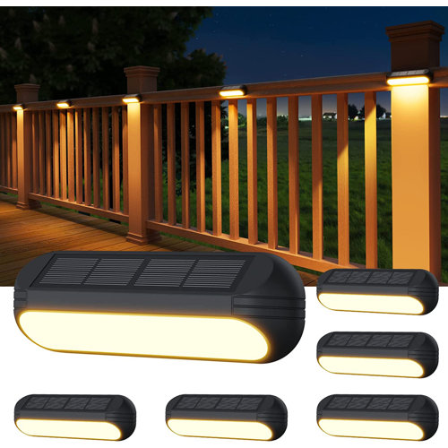 WdtPro Solar Deck Lights Outdoor, Wdtpro 4 Pack Fence Solar Outdoor